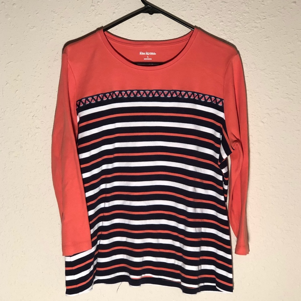 Kim Rogers Watermelon Long Sleeves Knit Top Size Large